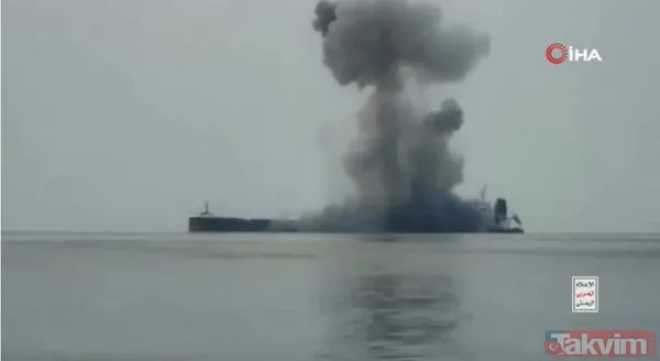 Kızıldeniz'de Yunan gemisinin vurulma anı kamerada! Husiler açık açık ilan etti... "Daha fazlasını vuracağız" - 4