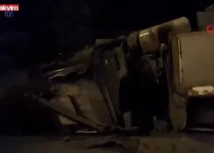 Otobanda dehşet: TIR devrildi! 1 yaralı