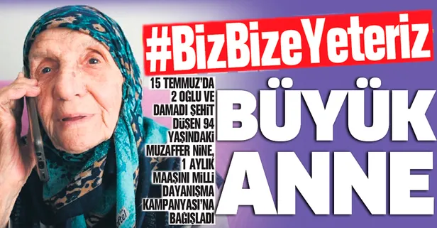 Türkiye 7'den 70'e tek yürek: Muzaffer Nine, 1 aylık maaşını Milli Dayanışma Kampanyası’na bağışladı