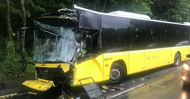 İstanbul Sarıyer’de belediye otobüsleri çarpıştı