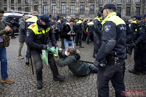 Amsterdam'da Filistin destekçilerine siyonist müdahale! Amsterdam Belediye Meclis üyesi de gözaltına alındı - 7