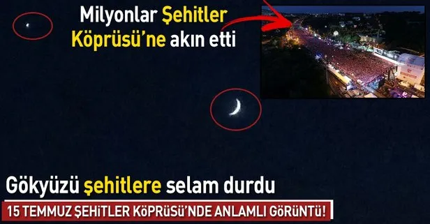 15 Temmuz şehitlerinin anıldığı yürüyüşte gökyüzü şehitlere selam durdu!