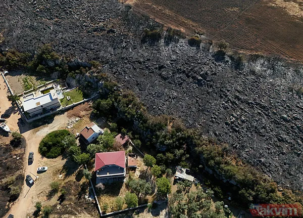 Çeşme yangınında zarar gören alanlar görüntülendi: Her şeyimiz yandı - 2