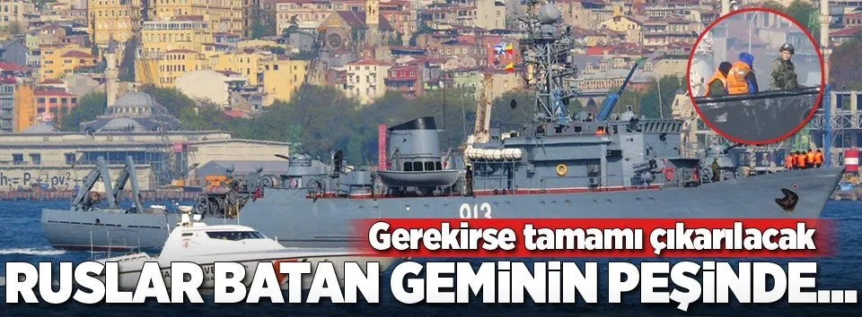 Rus özel ekipleri batan geminin enkazında...