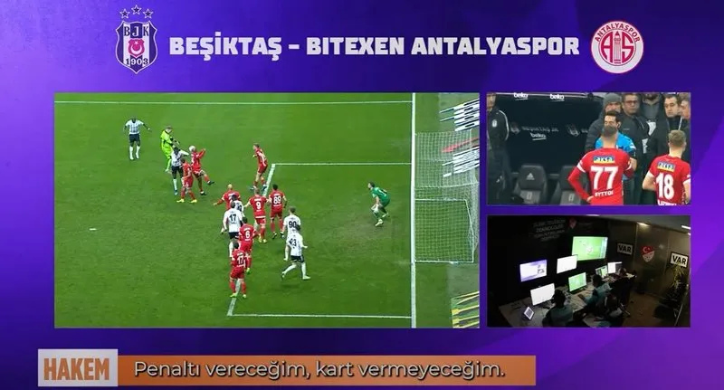 Beşiktaş - Bitexen Antalyaspor maçı VAR kararı: Penaltı vereceğim kart vermeyeceğim