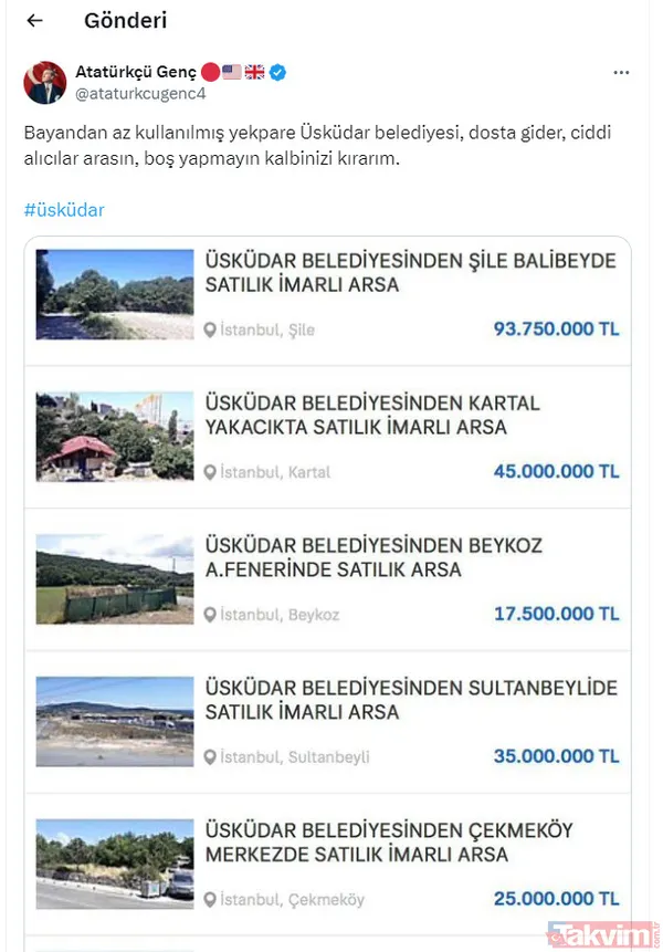 CHP'li Sinem Dedetaş 'sarı site'lik oldu! Borçsuz devraldığı Üsküdar Belediyesi'ndeki milyonluk taşınmazları satışa çıkardı - 14