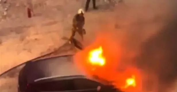 Avcılar’da seyir halindeki cip bir anda alev aldı