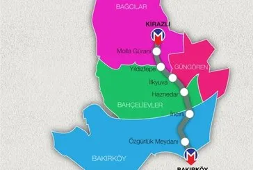 Bakırköy-Kirazlı metro hattı GÜZERGAHI ve DURAKLARI!