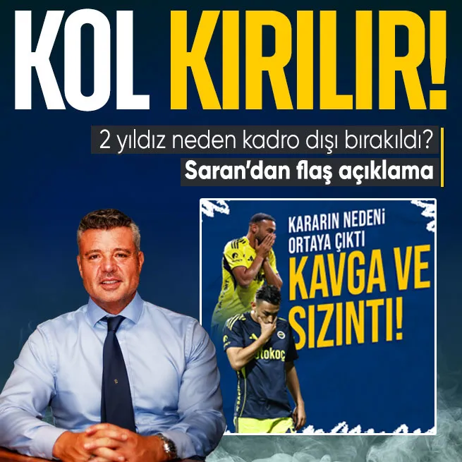 Fenerbahçede İrfan Can Kahveci ve Cenk Tosun neden kadro dışı kaldı? Sadettin Sarandan flaş açıklama