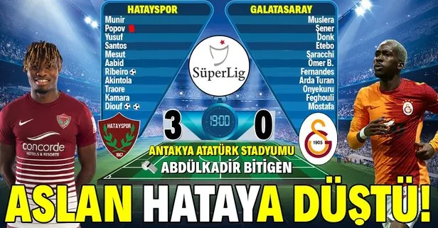 Galatasaray ’Hatay’a düştü! Şampiyonluk yolunda yara aldı... Hatayspor 3-0 Galatasaray MAÇ SONUCU / ÖZET