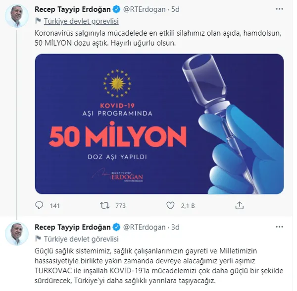 Son dakika: Başkan Erdoğan'dan aşı müjdesi: "Hayırlı uğurlu olsun" diyerek duyurdu!-2