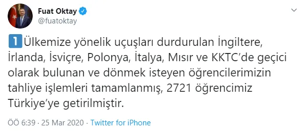 Son dakika: Tahliye işlemleri tamamlandı! 2 bin 721 öğrenci Türkiye'ye getirildi!-1