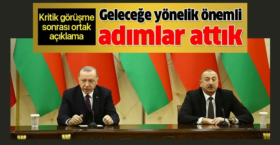 Son dakika: Başkan Erdoğan ile Aliyev'den Azerbaycan'da ortak açıklama