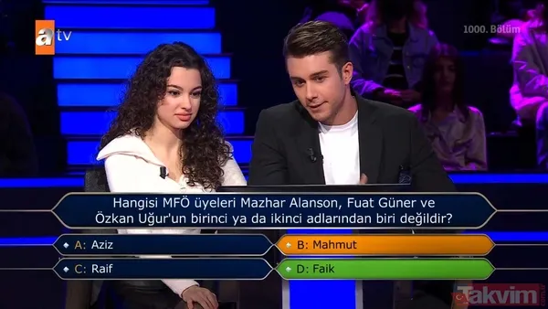 Kim Milyoner Olmak İster'de Kenan İmirzalıoğlu'ndan Yusuf Çim ve Feyza Sevil Güngör'ü pes ettiren 200 bin TL'lik 'TDK' sorusu - 26