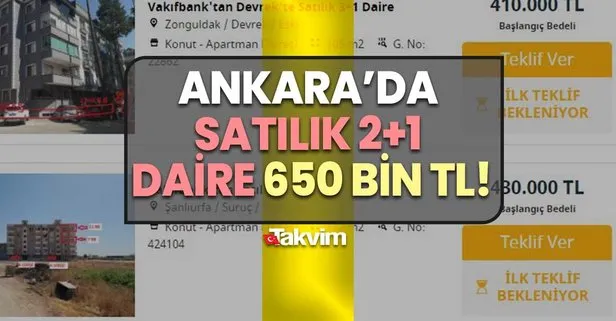 Ucuz konut ilanları açıldı! Ankara’da 2+1 DUBLEKS daire 700 bin TL! Başvuran kapacak