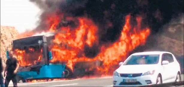 Otobüsü Suriye mazotu yaktı