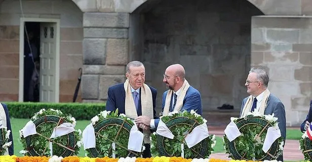 Başkan Erdoğan ve liderler Mahatma Gandhi’nin anıt mezarını ziyaret etti
