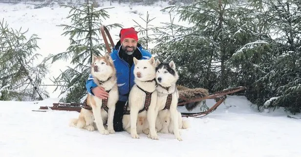 Ünlü müzisyen Murat Evgin’den Husky köpekleriyle poz