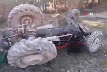 Bolu’da traktör devrildi: Sürücü yaralandı