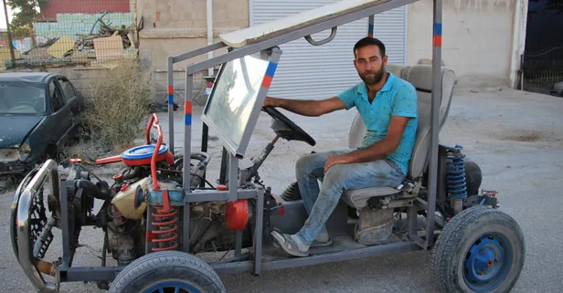 Topladığı hurda parçalarından 3 ayda kendi aracını yaptı: Gören merakla bakıyor