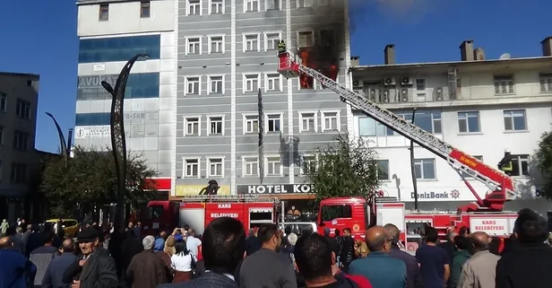 Kars’ta 7 katlı otelde yangın! Yaralılardan 2’sinin durumu ağır!