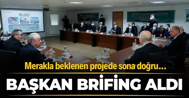 Başkan Erdoğan, yapımı devam eden Rize - Artvin Havalimanı inşaatına ilişkin brifing aldı!