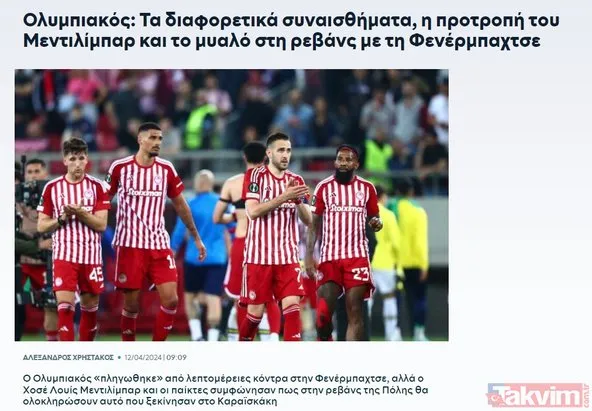 Yunan’ı stres bastı! İşte Olympiakos Fenerbahçe maçı yorumları