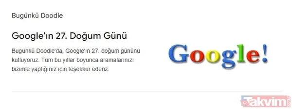 Google bir yaşına daha girdi! Yeni yaşa özel doodle: Google ne zaman kuruldu, şu an kaç yaşında, kurucusu kim? - 2