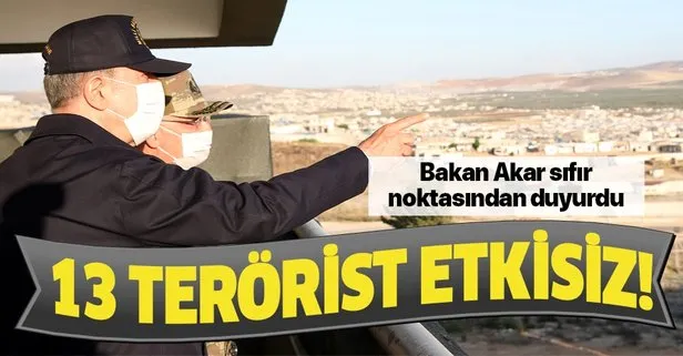 Son dakika: Bakan Akar, Suriye sınırından duyurdu: 13 terörist etkisiz hale getirildi