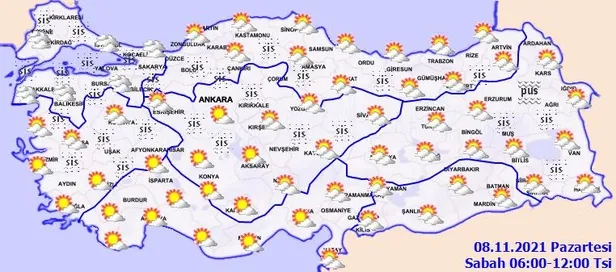 Meteoroloji pus ve sis için uyardı: Dikkatli ve tedbirli olun (8 Kasım hava durumu, kar yağışı var mı?)-7