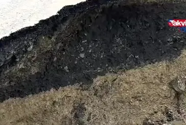 Sağanak yağış yolun çökmesine sebep oldu