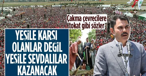 Atatürk Havalimanı Millet Bahçesi’nde Bakan Kurum’dan önemli açıklamalar: Yeşile fidana karşı olanlar değil yeşile sevdalılar kazanacak