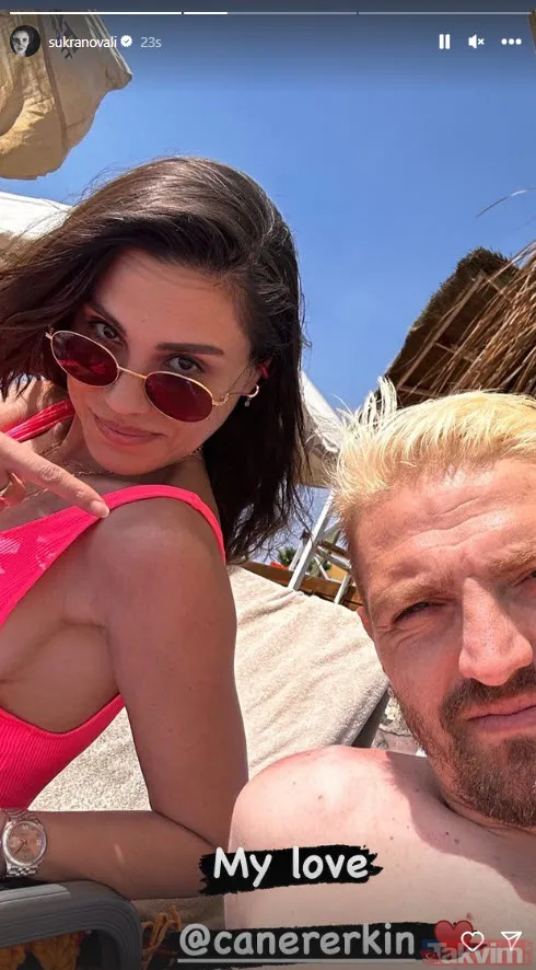 30 kilo veren Şükran Ovalı pembe mayosuyla plajda sere serpe! 38'lik Şükran eşi Caner Erkin ve kızı Mihran Ela ile paylaştı - 8