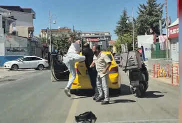 Malatya’da yol verme tartışması yumruklu kavgaya dönüştü: Motokurye ile taksi şoförü birbirine girdi