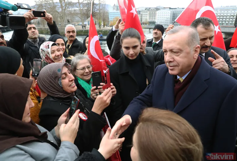 Başkan Erdoğan İsviçre'de sevgi gösterisiyle karşılandı: Avrupa kurban olsun sana!