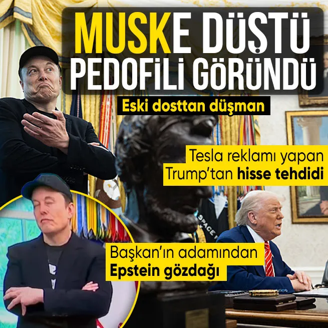 Trump ve Musk birbirine girdi tehditler başladı: Donald Tesla dedi Elon Epstein dosyasını açtı