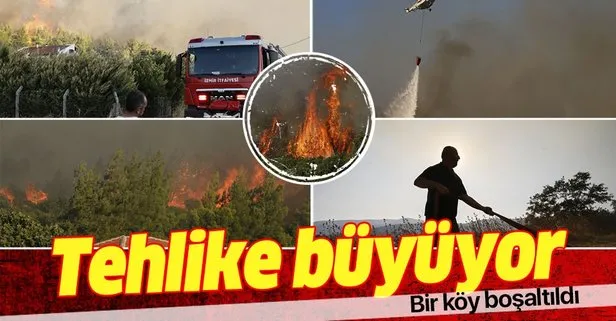 İzmir’in Urla ilçesinde çıkan orman yangını nedeniyle Orhanlı Köyü boşaltıldı