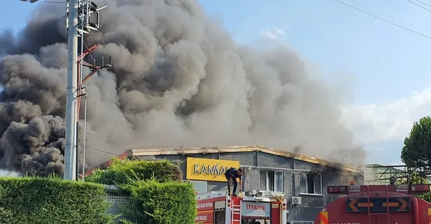 Bursa İnegöl'de fabrika cayır cayır yandı! Alevler kara bulut gibi çöktü!