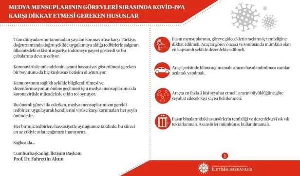 İletişim Başkanlığından gazetecilere Kovid-19 rehberi: İşte dikkat edilmesi gereken hususlar-1