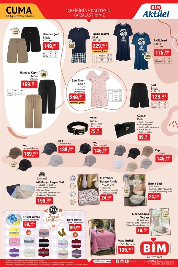 Perde 179 TL, Yastık Alezi 34 TL, Paspas 99 TL... 6'lı 149 TL! BİM aktüel 2-6 Ağustos kataloğu yayımlandı! - 10