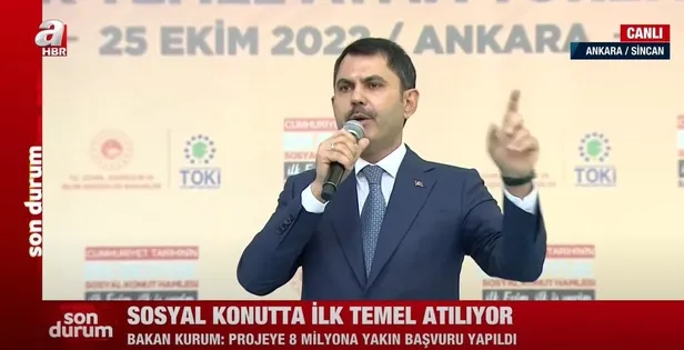 Bakan Kurum'dan sosyal konut projesi temel atma töreninde önemli açıklamalar: "Başvuru 8 milyona yaklaştı"-2