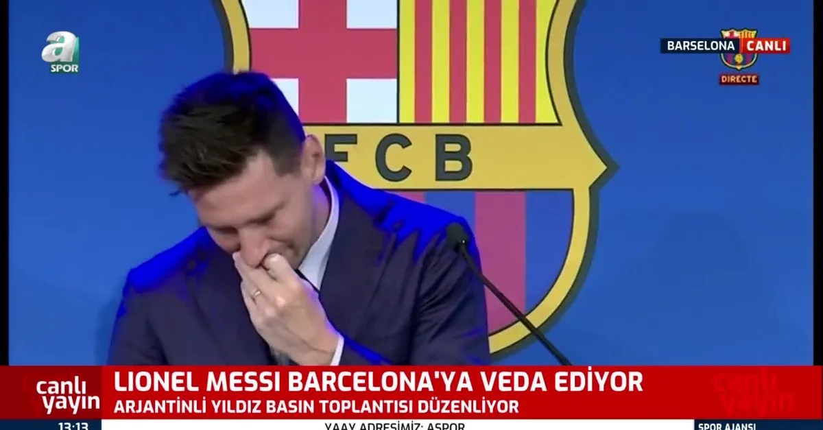 Barcelona'dan ayrılan Messi basın toplantısında gözyaşlarına boğuldu