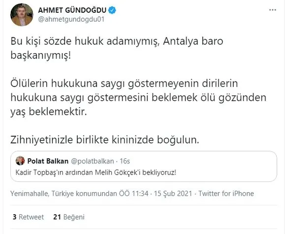 Antalya Baro Başkanı Polat Balkan'dan Kadir Topbaş'ın ölümü sonrası skandal paylaşım! "Melih Gökçek'i bekliyoruz"-8