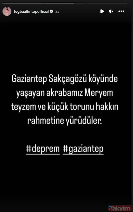 İki akrabasını depremde kaybeden Tuğba Altıntop’un Hatay paylaşımı yürek sızlattı! Rafet El Roman’ın eski eşi: “Sessiz çığlıklar atıyorum...” - 2