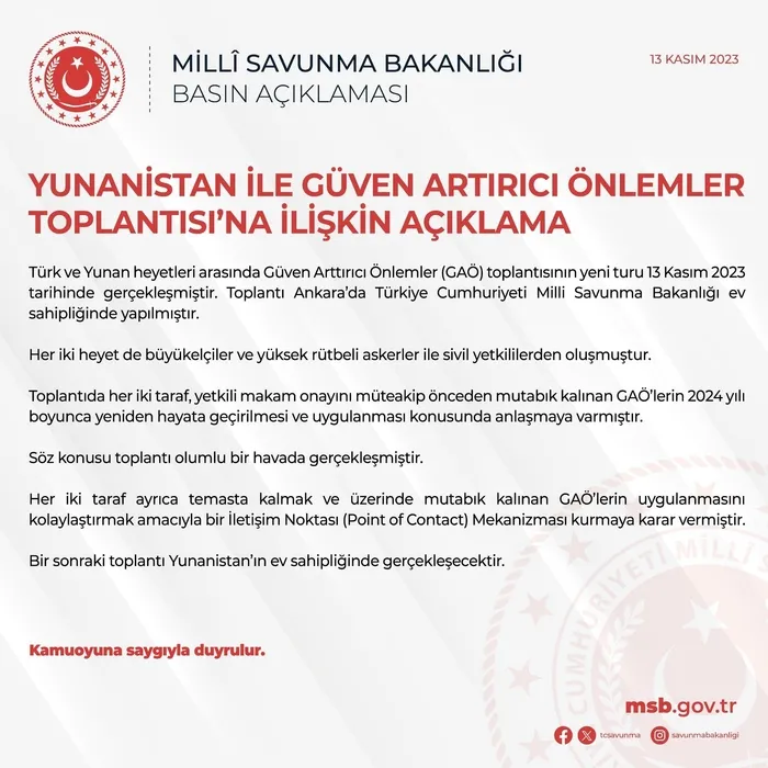 MSB açıkladı: Türkiye ve Yunanistan arasında İletişim Noktası Mekanizması kurulacak!-4