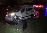 Otobüs ile kamyonet çarpıştı