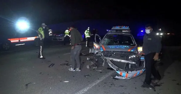 Bartın’da jandarma trafik aracı kaza yaptı! 2’si asker 4 yaralı