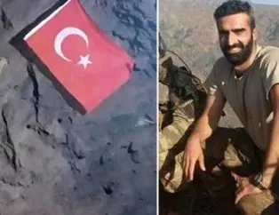 Gara şehidi Karayılan’ın inine Türk bayrağı dikmiş