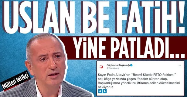 Fatih Altaylı’nın “Resmi Sitede FETÖ Reklamı” iftirası elinde patladı! Göç İdaresi Başkanlığı’ndan açıklama