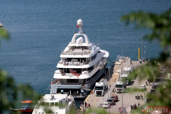 Dünyanın en büyük yatları arasında! Mega yat "Titan" yakıt ikmali için Fethiye'ye geldi - 4
